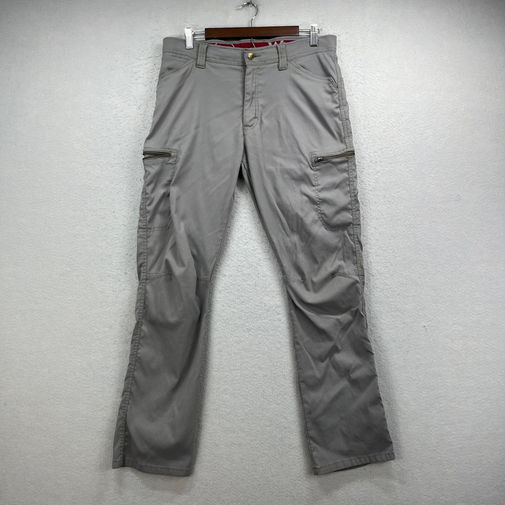 Wrangler ATG Cargo Pants Men 33x30 Grey Straight Leg Outdoor Hiking Work Utility